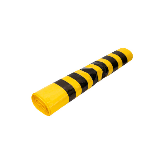 HY922008-T Clinical Waste Sack - Yellow Tiger Stripe - 18/29 x 39" - Roll 50