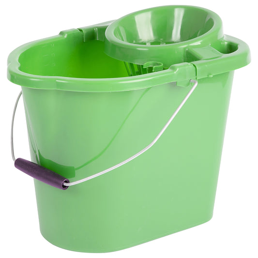 HY923040G Hygiene Mop Bucket & Wringer - 12L - Green