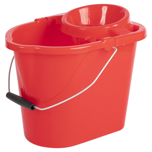 HY923040R Hygiene Mop Bucket & Wringer - 12L - Red